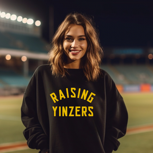 RAISING YINZERS®  BLACK + YELLOW  * ADULT pullover